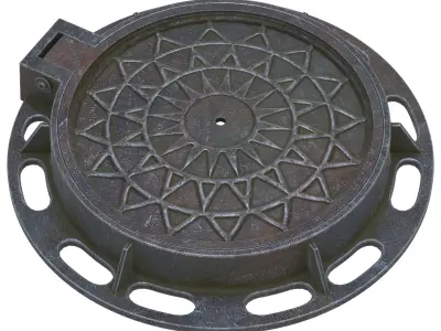 Sewer hatch Low-poly 3D model