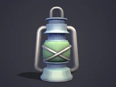 Emberlight Stylized Oil Lamp Low-poly 3D model