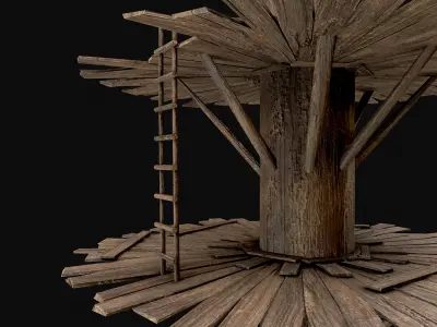 Wooden Tree House Shelters and Platforms 6  Low-poly 3D model