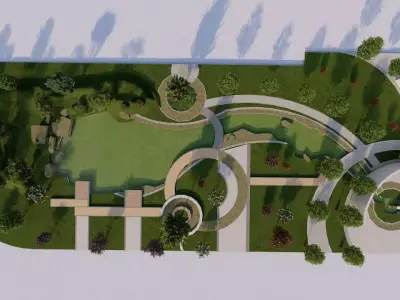 park-public park-Private Park Landscape 3D model