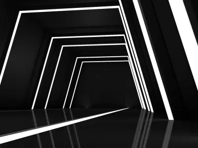 Sci Fi Tunnel Low-poly 3D model