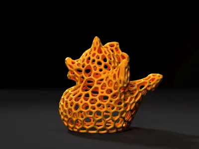 Ducky Dragon Voronoi 3D print model