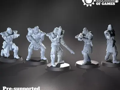 Brimstone Knights pre-supported modular miniatures kit 3D print model