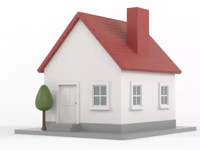 Cartoon House 3D model 11