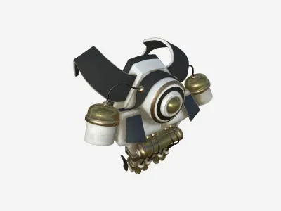 SciFi Backpack B06 White Bronze - Fashion Character Design Low-poly 3D model