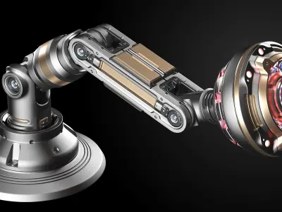 Sci-Fi Lamp Rigged 3D model