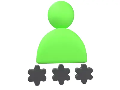 User Password Icon v1 004 Low-poly 3D model