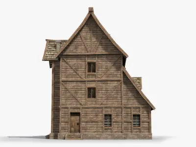 Medieval house x30 Low-poly 3D model