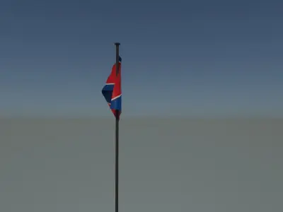North korea flag Free low-poly 3D model
