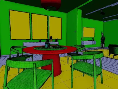 White Apartment Interior Scene 3D model