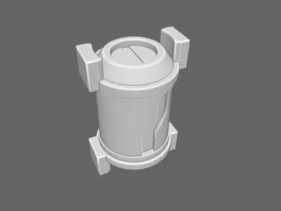 Item Box - Cylinder Sci-Fi Low-poly 3D model