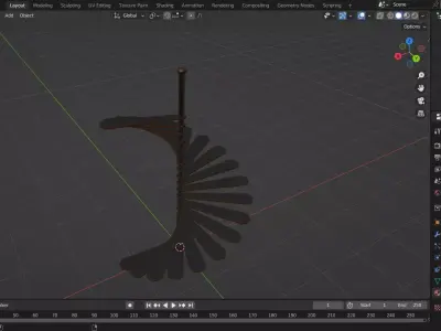 Industrial Metal Spiral Staircase Low-poly 3D model