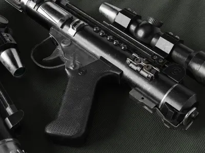 DH-18 Sci-fi laser gun Low-poly 3D model