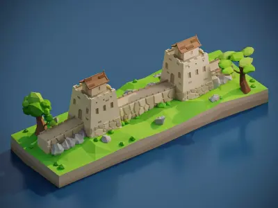 Great Wall Low-poly 3D model