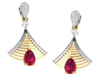 Women Pendant Earring Sets 3dm STL OBJ FBX Renders Details 3D print model 25