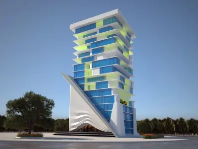 Modern Residential Building  3D model