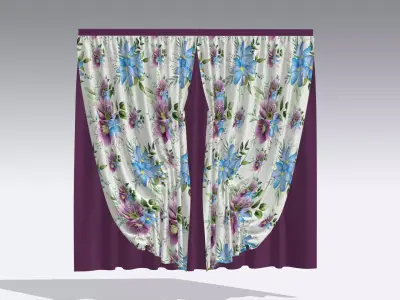 Curtain Low-poly 3D model