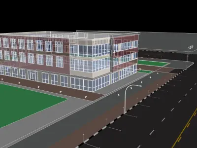 Modern American Office or Mixed Use Building  3D model