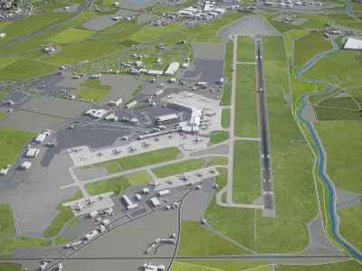 Edinburgh - Airport - EDI Low-poly 3D model