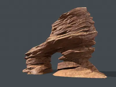 Red Rock Sandstone Pbr 7 Low-poly 3D model