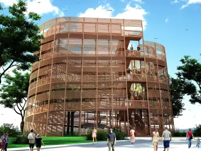 Wooden Watch Tower 3D model 3D model