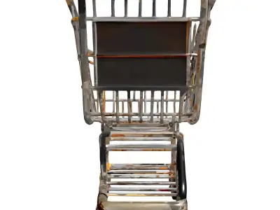 Rusty Abandoned Shopping Cart Model Low-poly 3D model