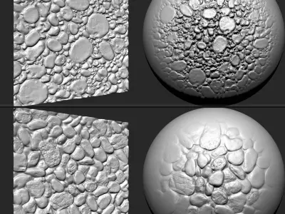 Stone Gravels VDM brushes  Alpha and Noise Low-poly 3D model