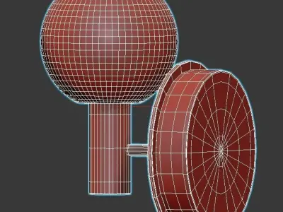 Sybel brass wall sconce with glass globe 3D model