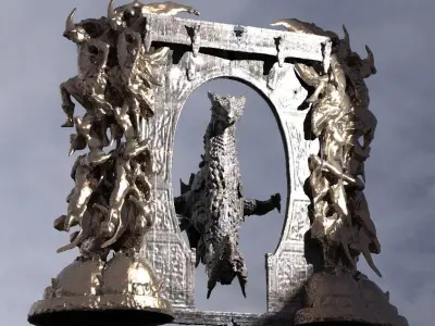 Dragon bone deity monolith Archway 2 3D model