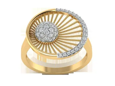 Light Weight Rose Gold Diamond Ring  -P S-66 C R 3D print model