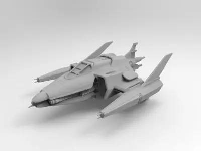 scifi spaceship 3D print model