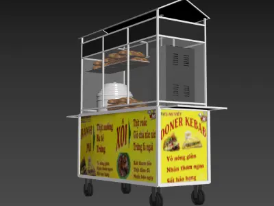 Doner Kebab Street Food Cart  Realistic 3D Model 3D model