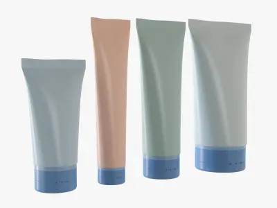 Cosmetics tube set 01 mockup 3D model