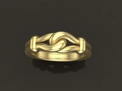 Rope Knot Ring Band Mix Size 3D print model