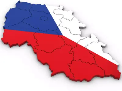 3d Political Map of the Czech Republic 3D model