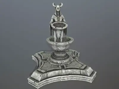 angel fountain  Low-poly 3D model