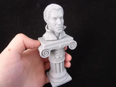 pedestal 1 3d print bust of man with beard Free 3D print model