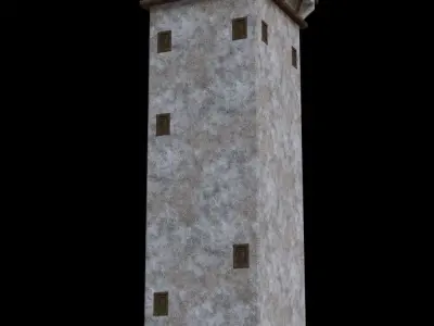 Tower made for game RPG Medival projects Low-poly 3D model Low-poly 3D model