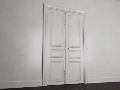 Double Doors ornated and animated Low-poly 3D model