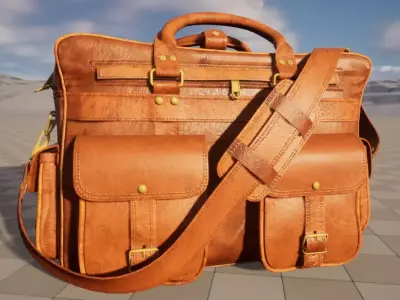 everett leather briefcase bag Low-poly 3D model