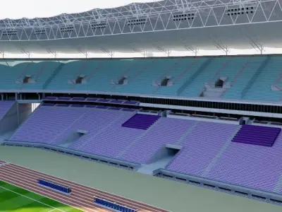 Stade Olympique de Rades - Tunisia  Low-poly 3D model