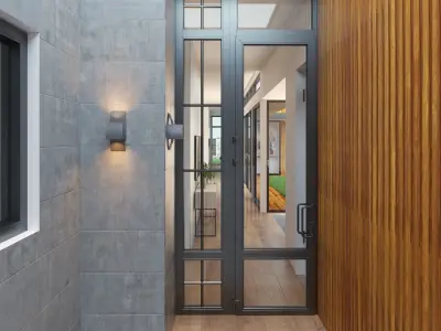 Modern Interior Exterior Courtyard House 3D model