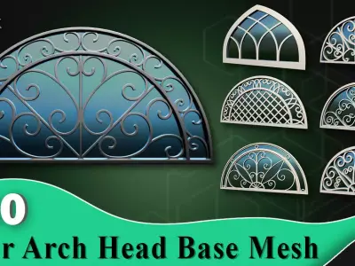 30 Door Arch Head Base Mesh Vol 2 Low-poly 3D model