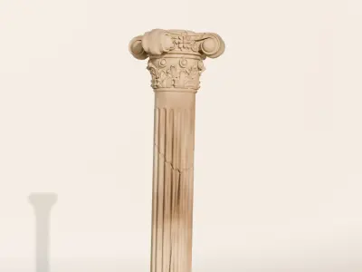 Stylized Corinthian Column 3D Model Game Ready Blender FBX Low-poly 3D model