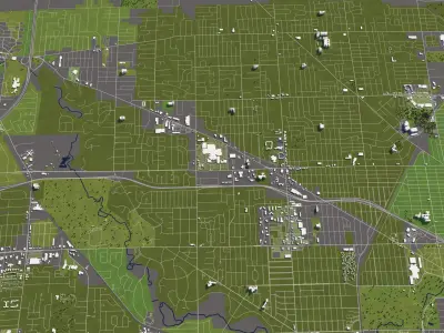 Toledo 50x50km 3D City Map 3D model