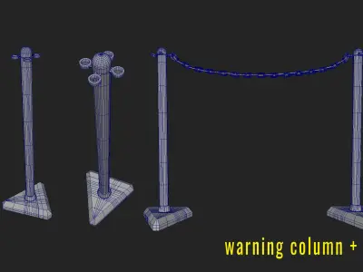 Warning column  Low-poly 3D model