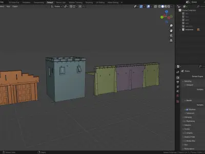 Ancient Greek Walls Gates and Towers 3D model