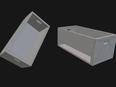 Military box for food game ready Low-poly 3D model