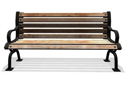 Iron Park Bench Low-poly 3D model
