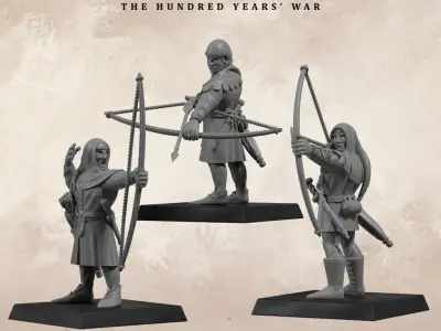  Welsh light archers with longbow 3D print model